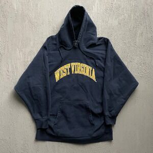 Vintage West Virginia Hoodie Mens XXL Navy Blue 2000s Steve & Barrys